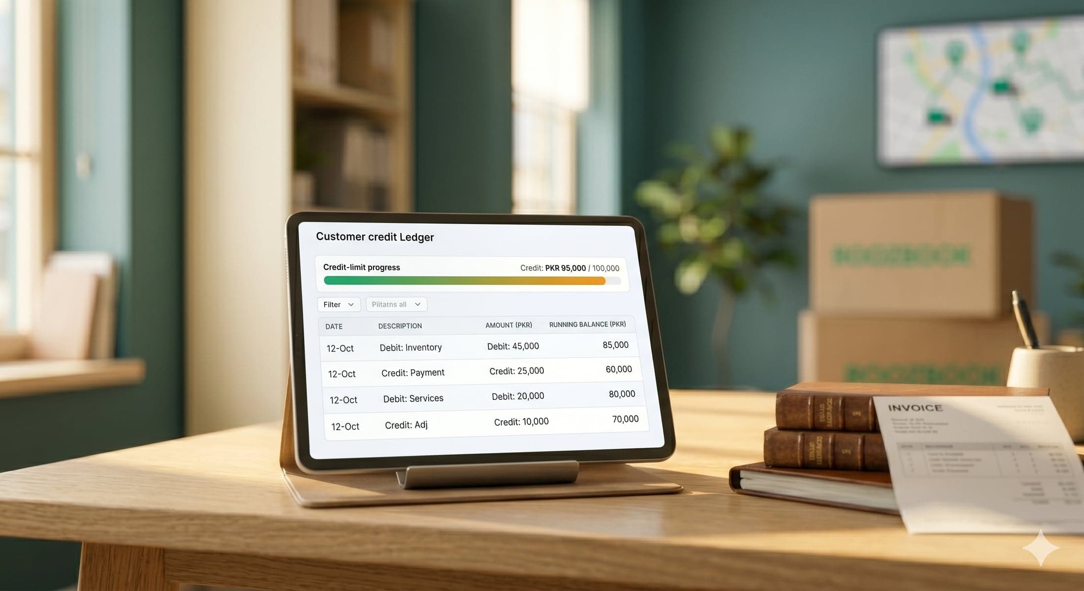 RoozBook customer credit ledger