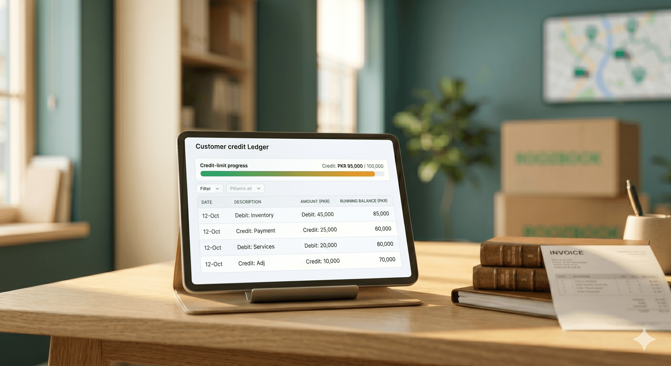 RoozBook customer credit ledger